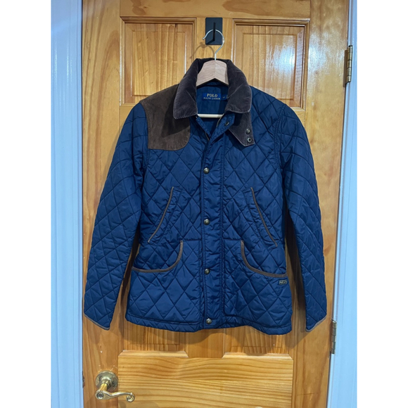 Women’s Polo Ralph Lauren Calf Leather Corduroy Collar Equestrian Jacket - Picture 1 of 9